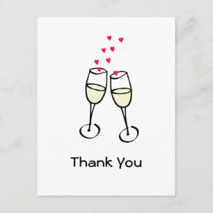 Carte plate de Merci élégant de mariage