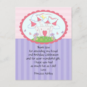 Carte plate de Merci pourpre de princesse Castle