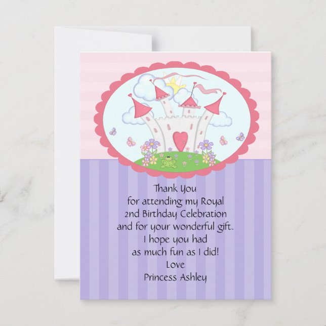 Carte plate de Merci pourpre de princesse Castle (Devant)