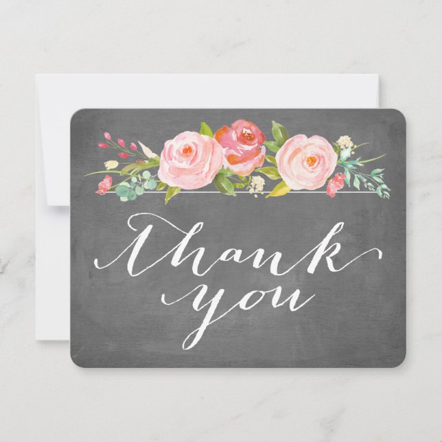 Carte plate de tableau floral de Merci de roseraie (Devant)