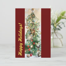 Carte plate de vacances avec sapin de Noël