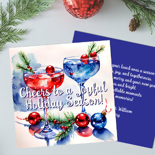 Carte plate de vœux festive pour les fêtes