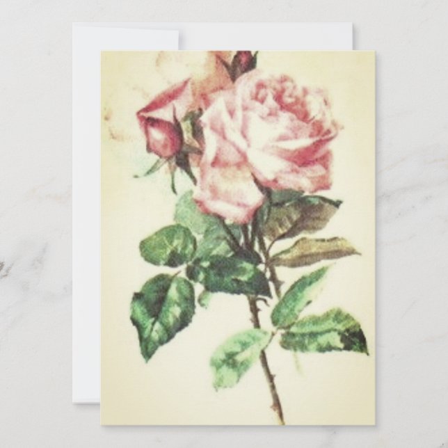 Carte plate d'invitation du jour du mariage (Devant)