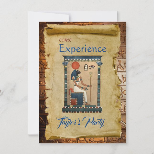 Carte plate égyptienne d'invitation à la fête à th (Devant)