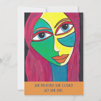 Carte plate "Elle croyait qu'elle pouvait" Femmes