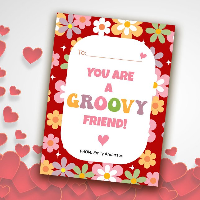 Carte plate groovy Friend pour la Saint-Valentin e (Créateur téléchargé)