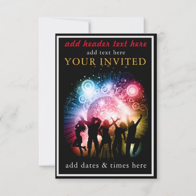 Carte plate Invitation de fête (Devant)