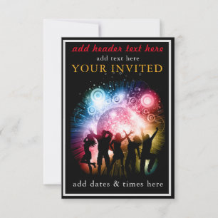 Carte plate Invitation de fête