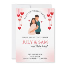 Carte plate - Invitation pour une baby shower
