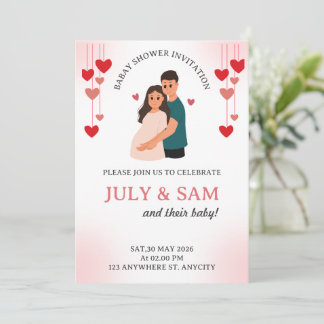 Carte plate - Invitation pour une baby shower