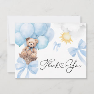 Carte Plate Merci Ours Bleu
