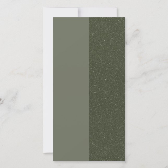 Carte plate moderne vert mousse avec texture (sur  (Devant)