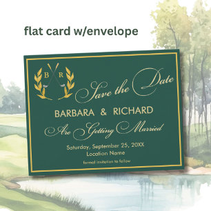 CARTE PLATE Monogramme de Golf Mariage Enregistrez
