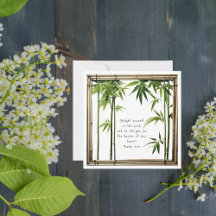Carte plate personnalisable en bambou avec verset