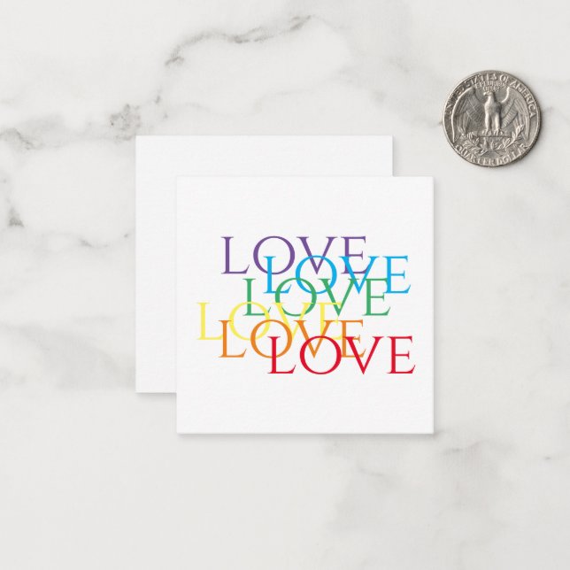 Carte plate RAINBOVE LOVE 2.5x2.5 (Devant/Arrière en situation)
