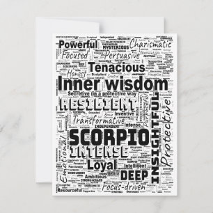 Carte plate Scorpio Zodiac Word Cloud Inspiration