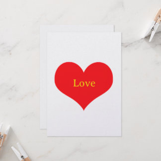 Carte plate thème Love - Amour - avec enveloppe