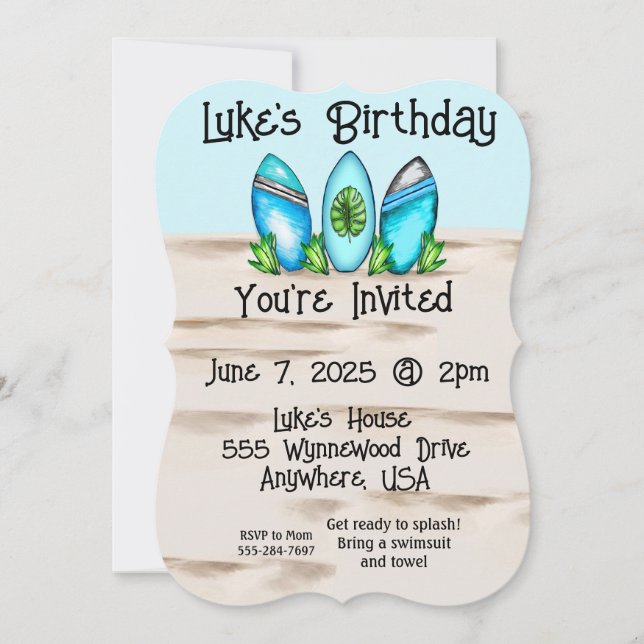 Carte Platins de surf rétro (Devant)