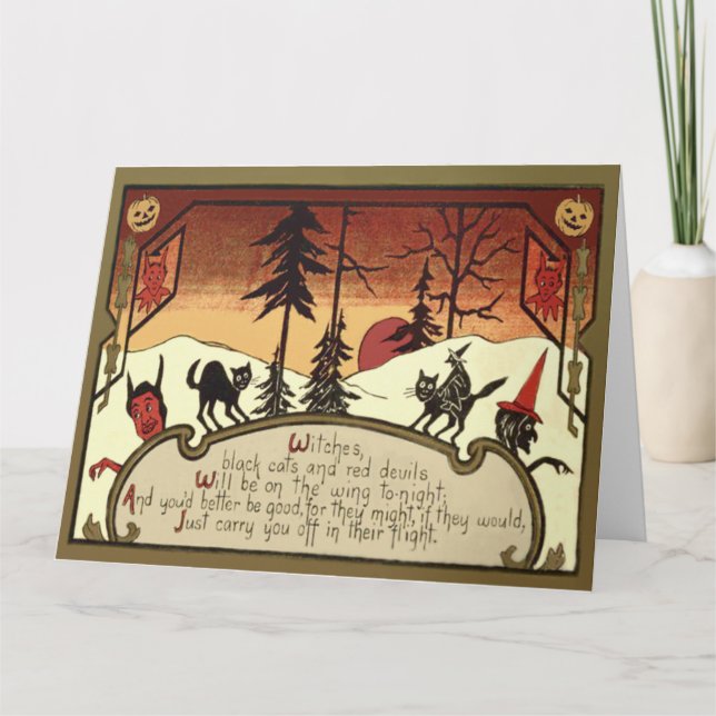 Carte Pleine lune de Citrouille sorcier Devil Jack O'Lan (Devant)