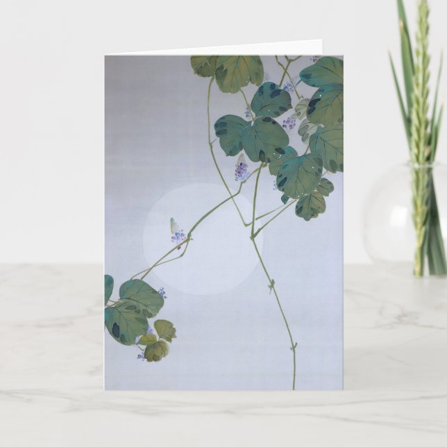 Carte Pleine lune et fleurs de Kudzu, Watanabe Seitei (Devant)
