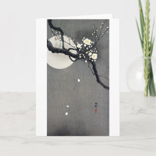 Carte Pleine lune et fleurs de prune blanche, Ohara Koso