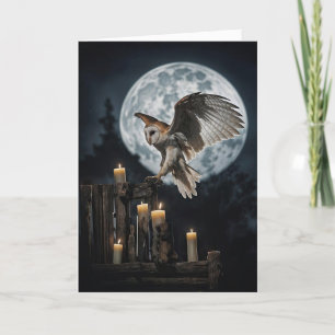Carte Pleine lune Samhain avec Jolie Chouette