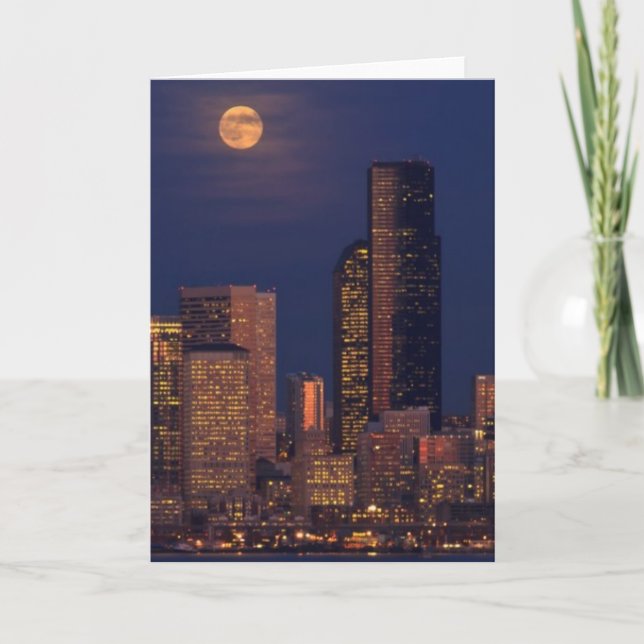 Carte Pleine lune se levant au-dessus de l'horizon du (Devant)