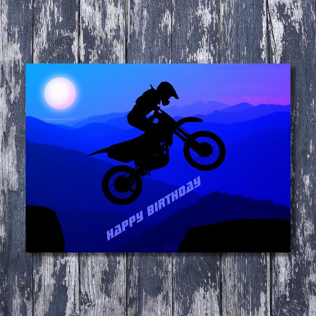 Carte Pleine lune Vélo Dirt Voyage de nuit Motocross Ann (Créateur téléchargé)