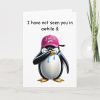 Pleurant pingouin vêtu Tu me manques casquette ros