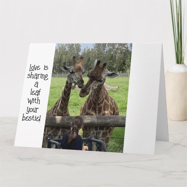 Carte pliante - Carte d'amour Giraffe (Devant)