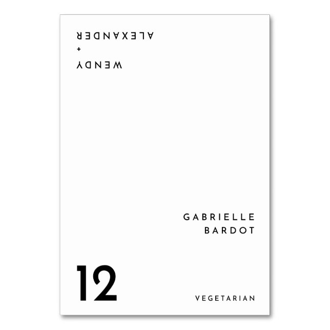 Carte pliante Mariage moderne en gras blanc (Par défaut)