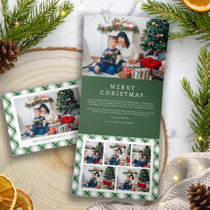 Carte Pliante Triple Noël Vert