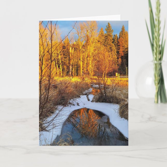 Carte pliée 5 po x 7 po|| Réflexion du ruisseau 2 (Devant)