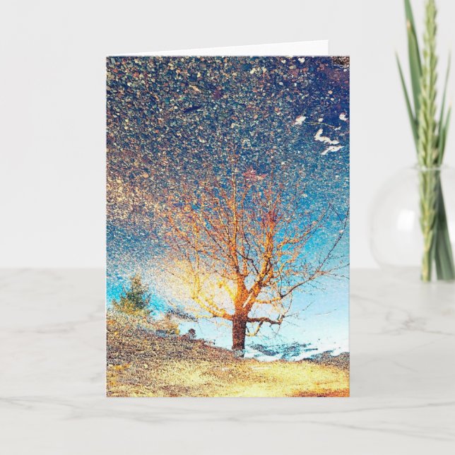 Carte pliée 5 pouces x 7 pouces || Pouddle Cherry  (Devant)