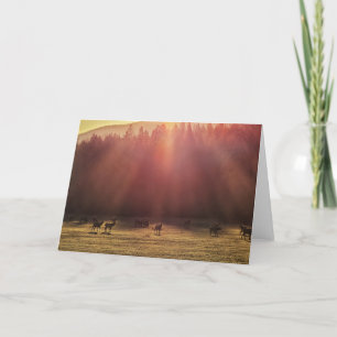 Carte pliée 7 pouces x 5 pouces    Elk de Red Dawn