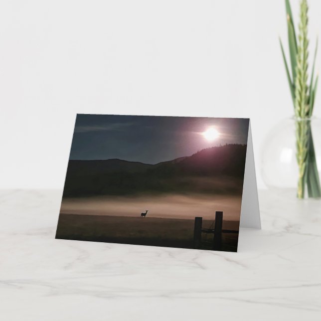 Carte pliée 7 pouces x 5 pouces || Moon Deer (Devant)