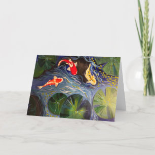 Carte pliée avec Koi Fish