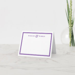 Carte pliée avec noms de couple et double bordure