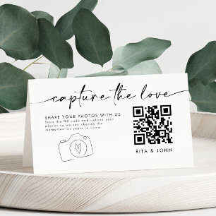 Carte pliée avec QR code Minimaliste Capturez l'am