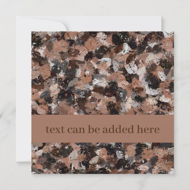 Carte pliée avec taches de peinture grise, marron  (Devant)