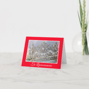 Carte pliée blanche Quinceanera
