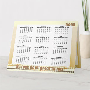 Carte pliée Calendrier simple et mignon 2025