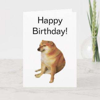 Carte pliée Cheems Meme