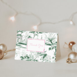 Carte pliée Chinoiserie verte Merci