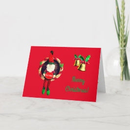 Carte pliée de 5 po x 7 po pour Noël aux elfes