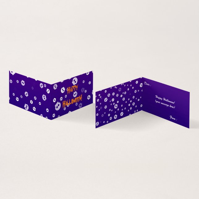 Carte pliée de crânes d'Halloween (Inside and Outside)