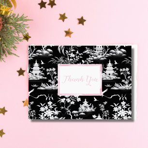 Carte pliée de la Chinoiserie noire Merci