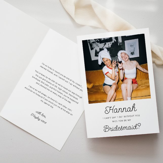 Carte pliée de la proposition de servante d'inform (Bridesmaid Proposal Card Photo)