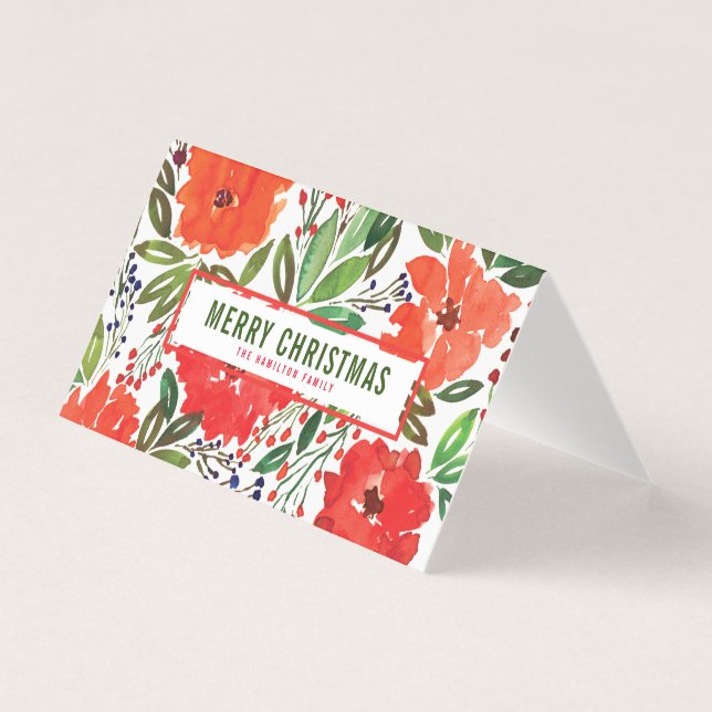 Carte pliée de Noël et de la main peinte (Front)