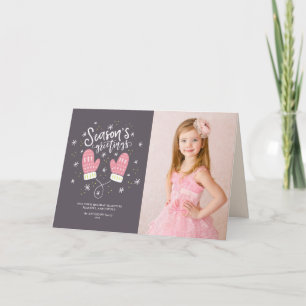 Carte pliée de Noël Hygge Mittens